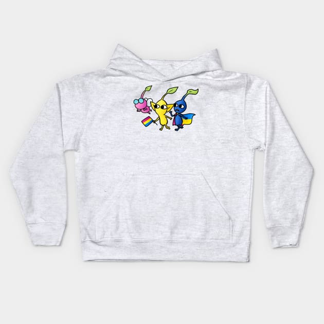 Pride Pikmin Pansexual Kids Hoodie by KatieRose